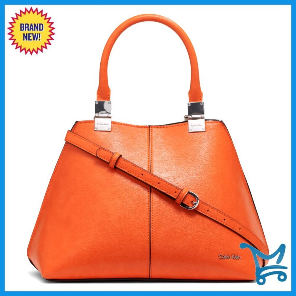 Vegan Leather Satchel with Removable Strap, 2 Pockets, Roomy Interior
